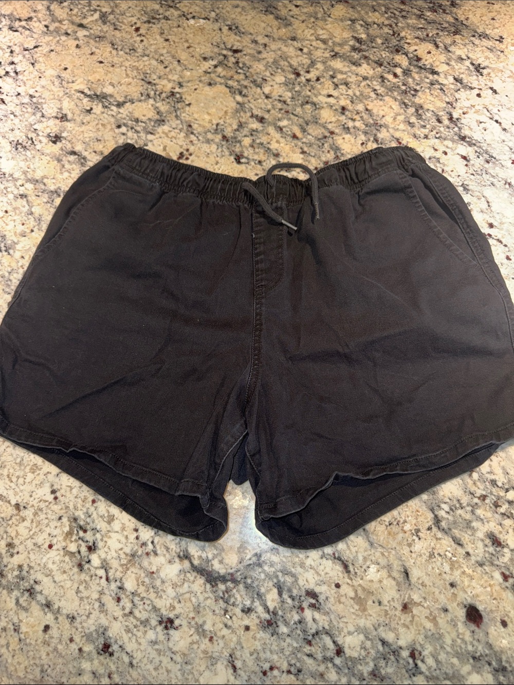 RSQ Men's Black Flat Front Drawstring Shorts